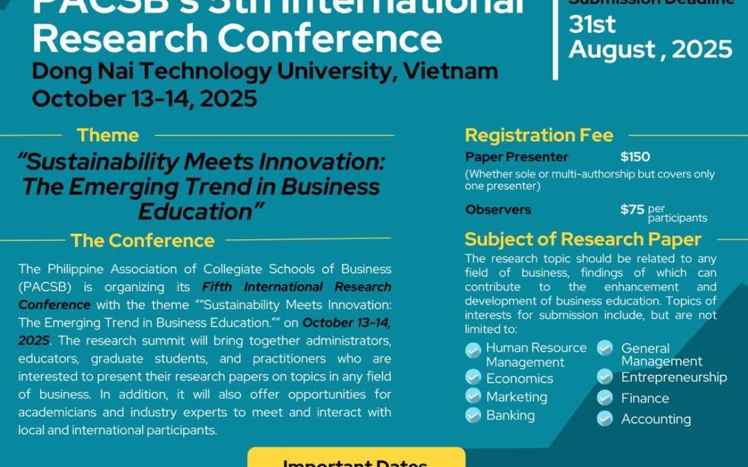 PACSB Calls for Research Papers for 5th International Research Conference in Vietnam